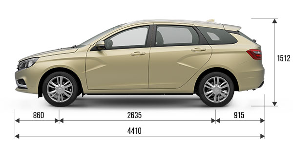 Размеры универсала Lada Vesta SW 2018
